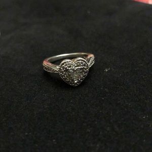 Silver heart ring size 6